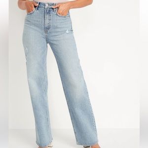 Old navy extra high rise sky hi wide leg jeans 6 tall